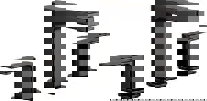 Two Handle Widespread Bathroom Sink Faucet in Matte Black Lever Handle